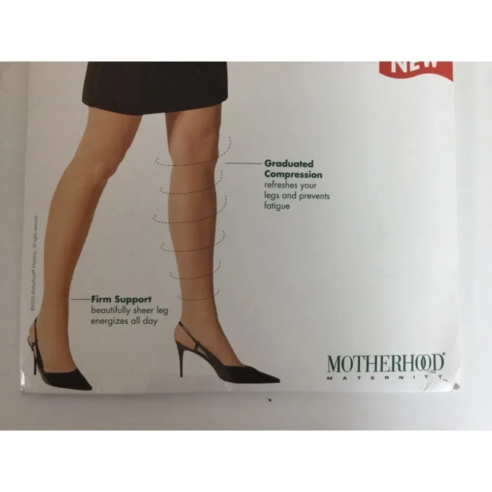 Motherhood Maternity Pantyhose Sandalfoot Pale Nude Color Size S Compression new